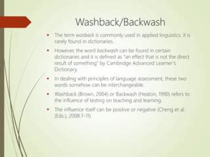 What is Washback in language assessment