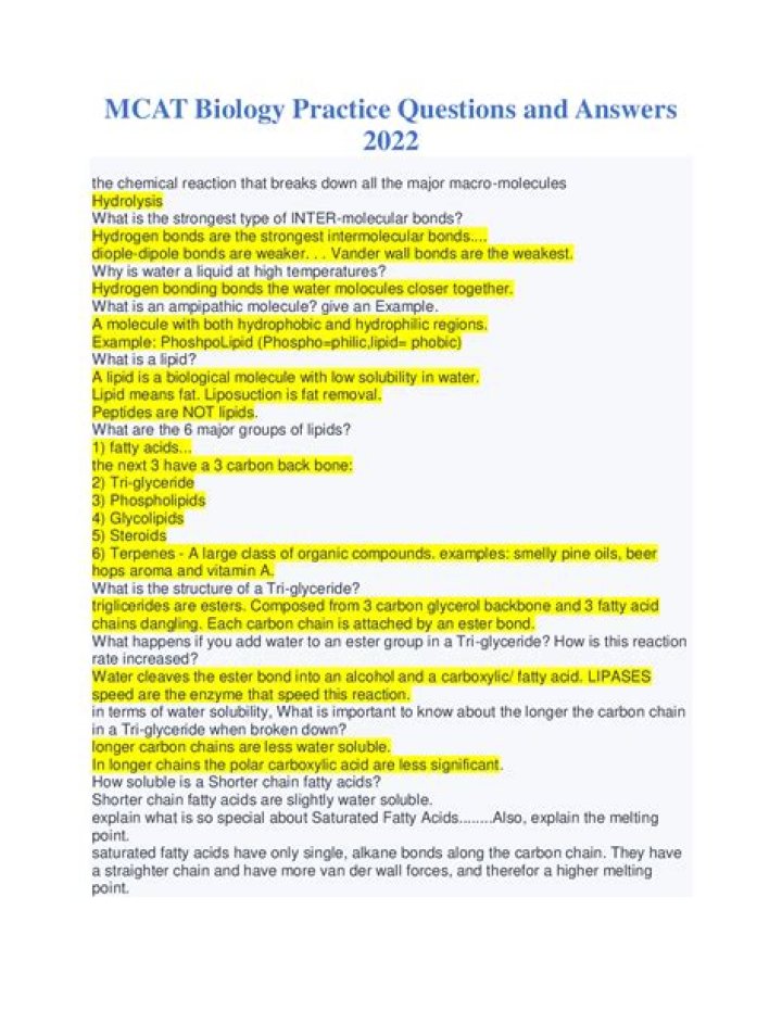 What kind of biology questions are on the MCAT?