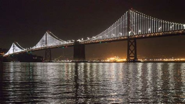 What time does the Bay Bridge light show start?