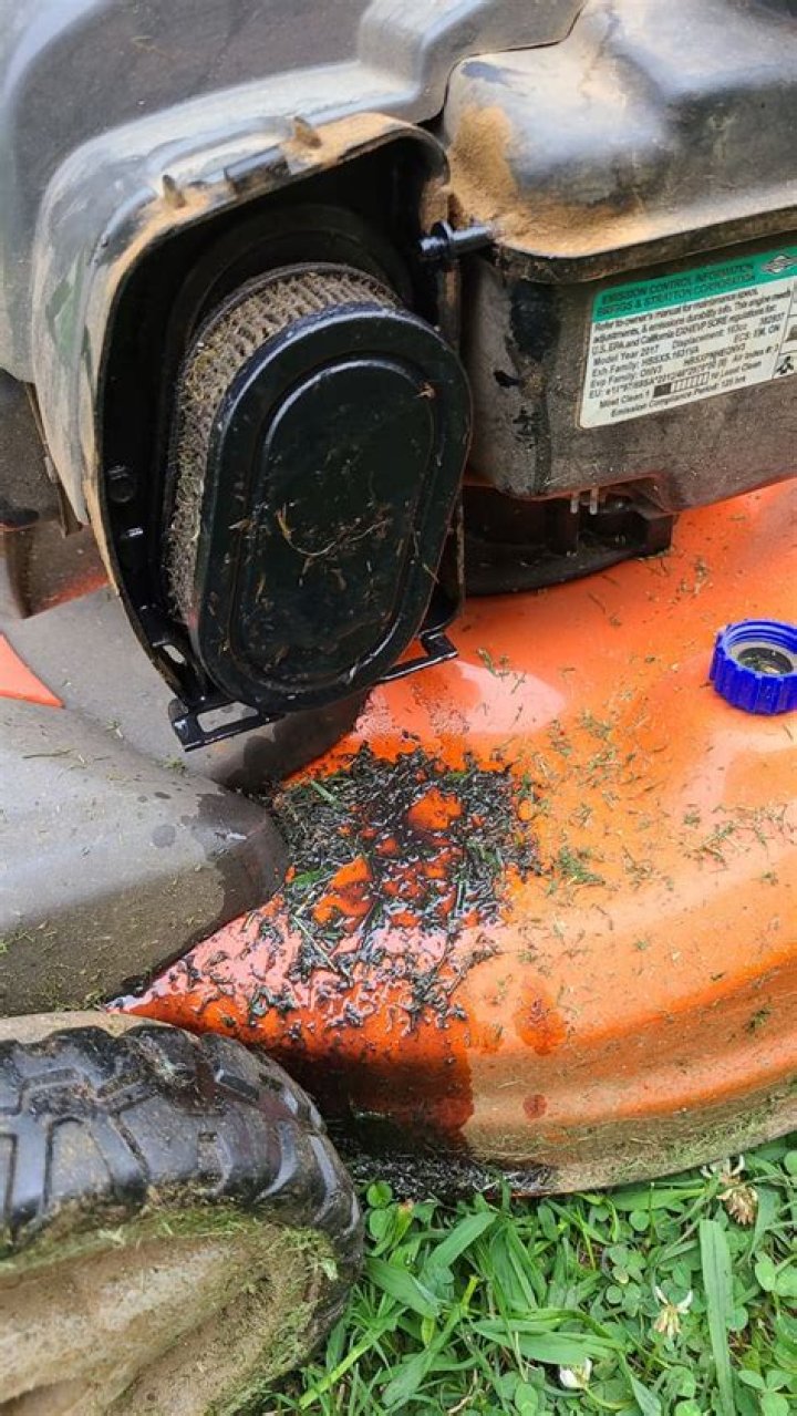Why is my lawn mower leaking oil from the bottom?