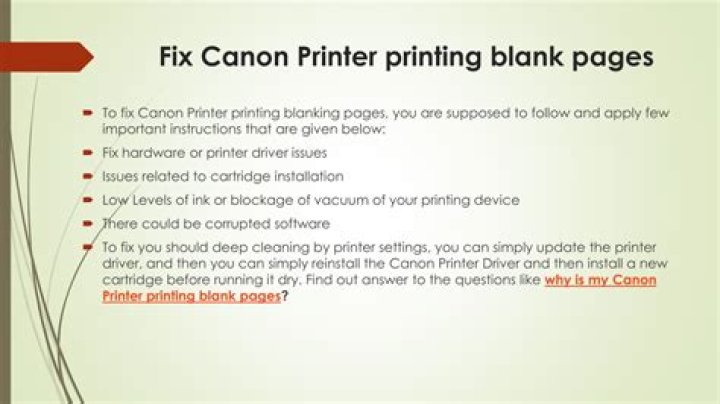 Why is my printing coming out blank?